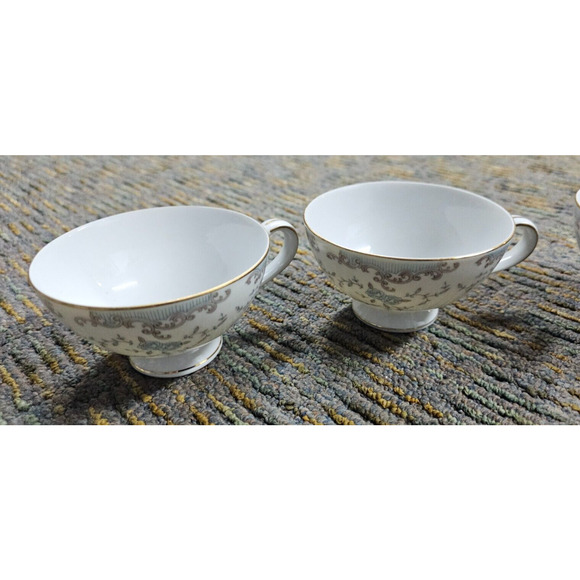 Vintage Imperial China W. Dalton Seville Cups (Set of 4) Blue Rose - Picture 2 of 5